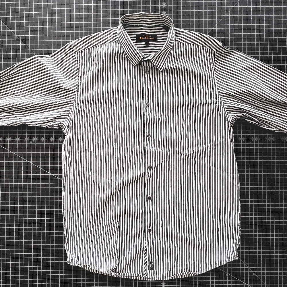 BEN SHERMAN BUTTON-DOWN SHIRT - 05 BLACK